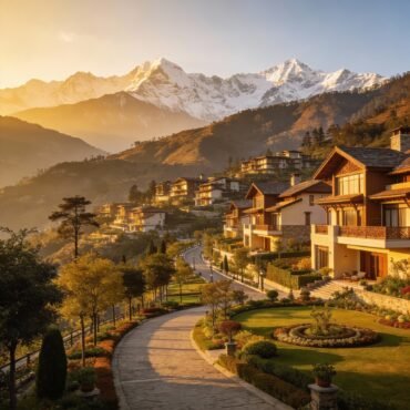 "Luxury residential township Antara Hills Dehradun with Himalayan mountain views and modern villa architecture"